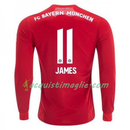 Divisa di Calcio Bayern Monaco James Rodriguez 11 Prima 2019/2020 Manica Lunga